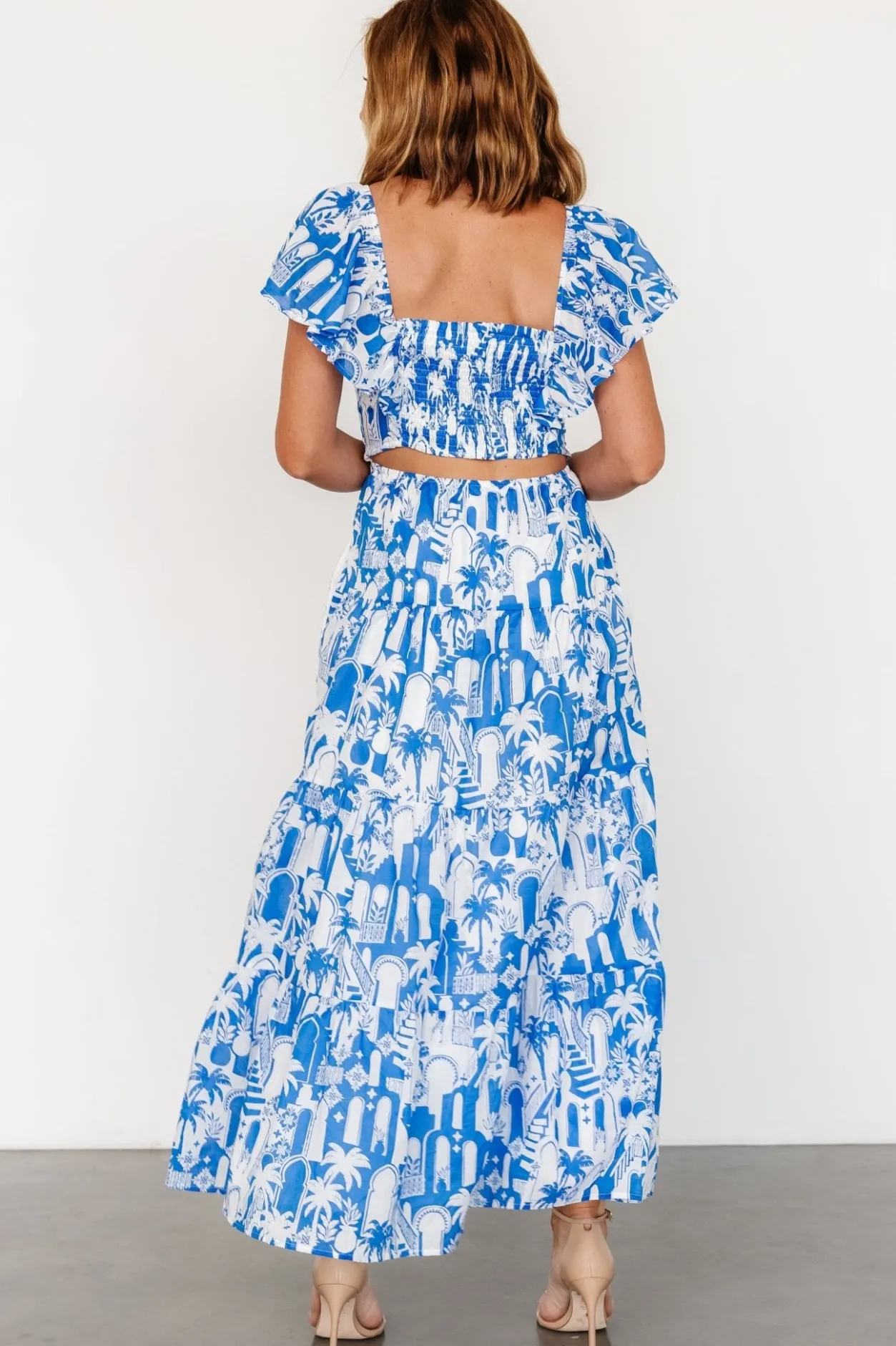 Online Baltic Born Catira Maxi Dress | Blue + White Blue+White