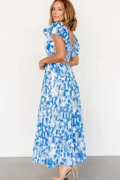 Online Baltic Born Catira Maxi Dress | Blue + White Blue+White
