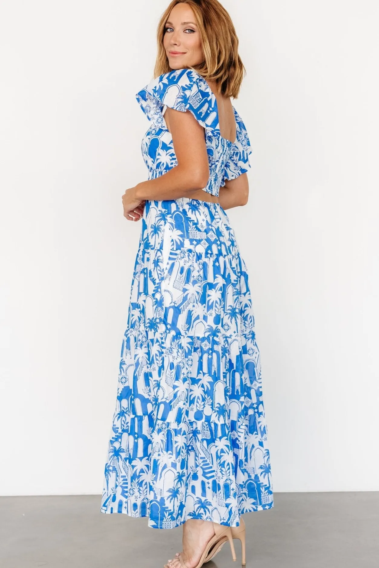 Online Baltic Born Catira Maxi Dress | Blue + White Blue+White
