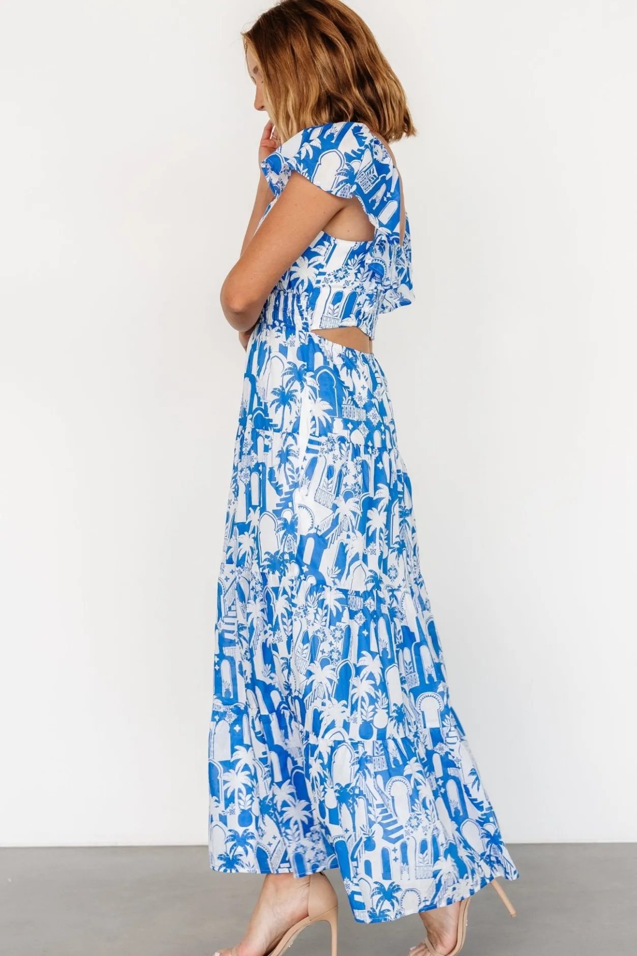 Online Baltic Born Catira Maxi Dress | Blue + White Blue+White
