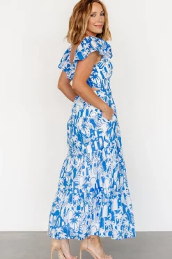Online Baltic Born Catira Maxi Dress | Blue + White Blue+White