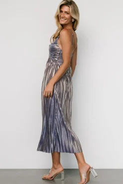 Sale Baltic Born Cecilia Pleated Dress | Blue Shimmer BlueShimmer