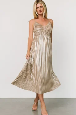 Sale Baltic Born Cecilia Pleated Dress | Champagne