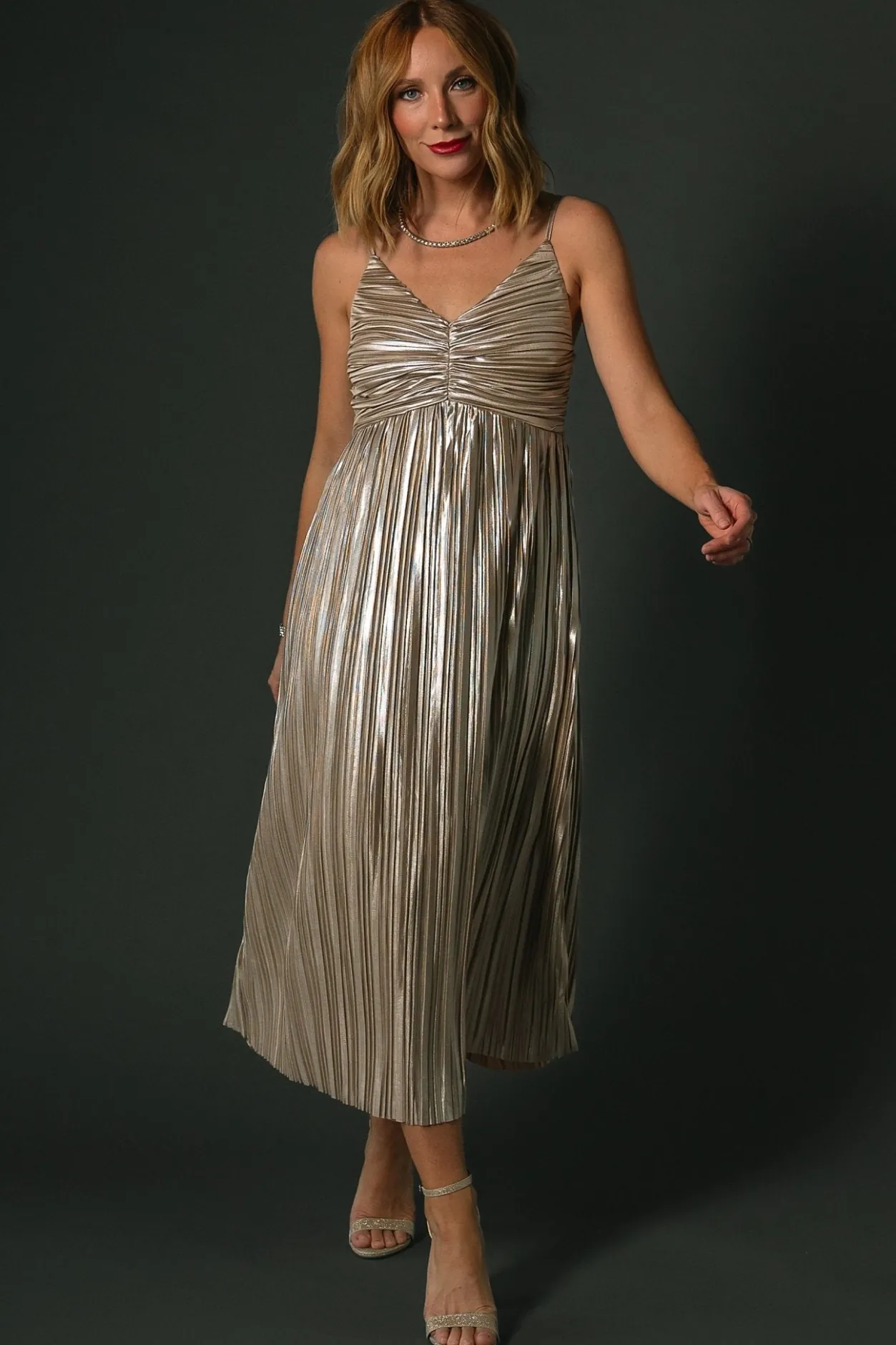 Sale Baltic Born Cecilia Pleated Dress | Champagne