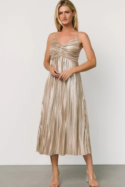 Sale Baltic Born Cecilia Pleated Dress | Champagne