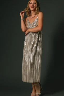 Sale Baltic Born Cecilia Pleated Dress | Champagne