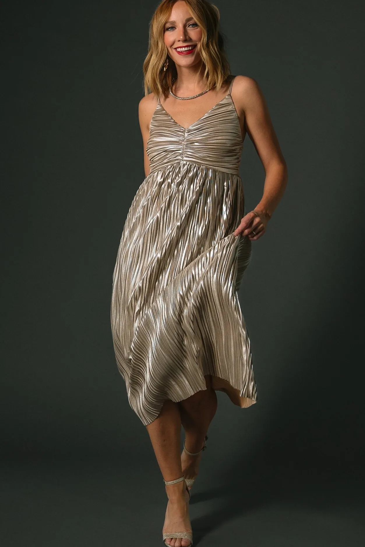 Sale Baltic Born Cecilia Pleated Dress | Champagne