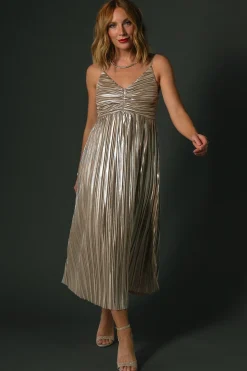 Sale Baltic Born Cecilia Pleated Dress | Champagne