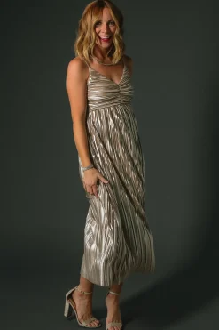 Sale Baltic Born Cecilia Pleated Dress | Champagne