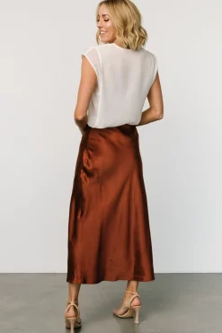 Hot Baltic Born Celeste Satin Midi Skirt | Spice