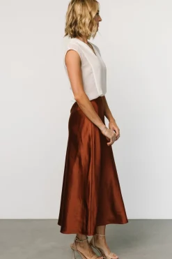 Hot Baltic Born Celeste Satin Midi Skirt | Spice