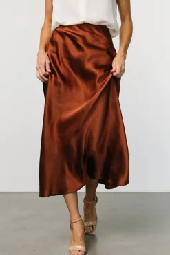 Hot Baltic Born Celeste Satin Midi Skirt | Spice