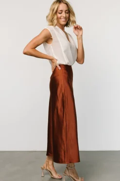 Hot Baltic Born Celeste Satin Midi Skirt | Spice