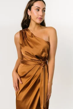 Fashion Baltic Born Celia One Shoulder Midi Dress | Bronze