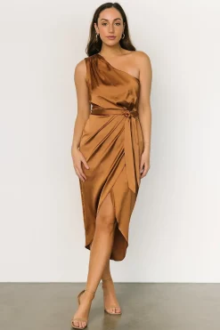 Fashion Baltic Born Celia One Shoulder Midi Dress | Bronze