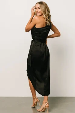 Clearance Baltic Born Celia One Shoulder Midi Dress | Black