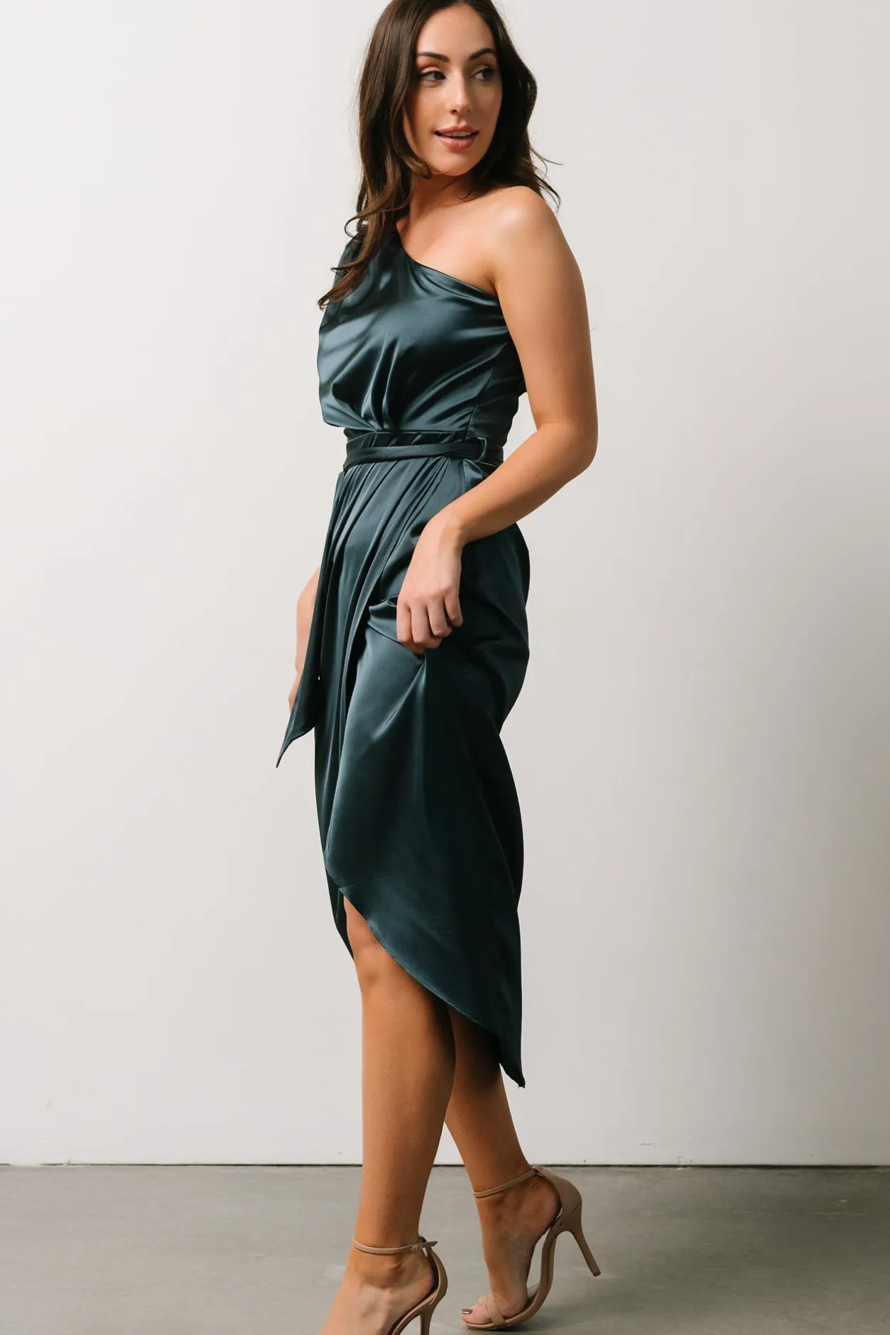 Fashion Baltic Born Celia One Shoulder Midi Dress | Midnight