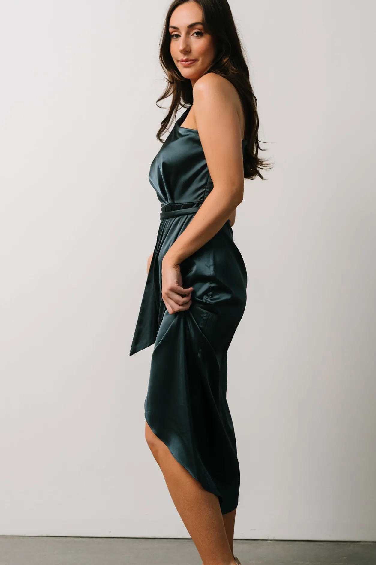 Fashion Baltic Born Celia One Shoulder Midi Dress | Midnight