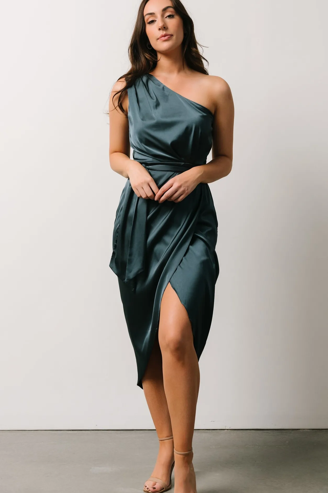 Fashion Baltic Born Celia One Shoulder Midi Dress | Midnight