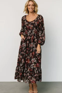 Online Baltic Born Chantae Maxi Dress | Dark Plum Print DarkPlumPrint