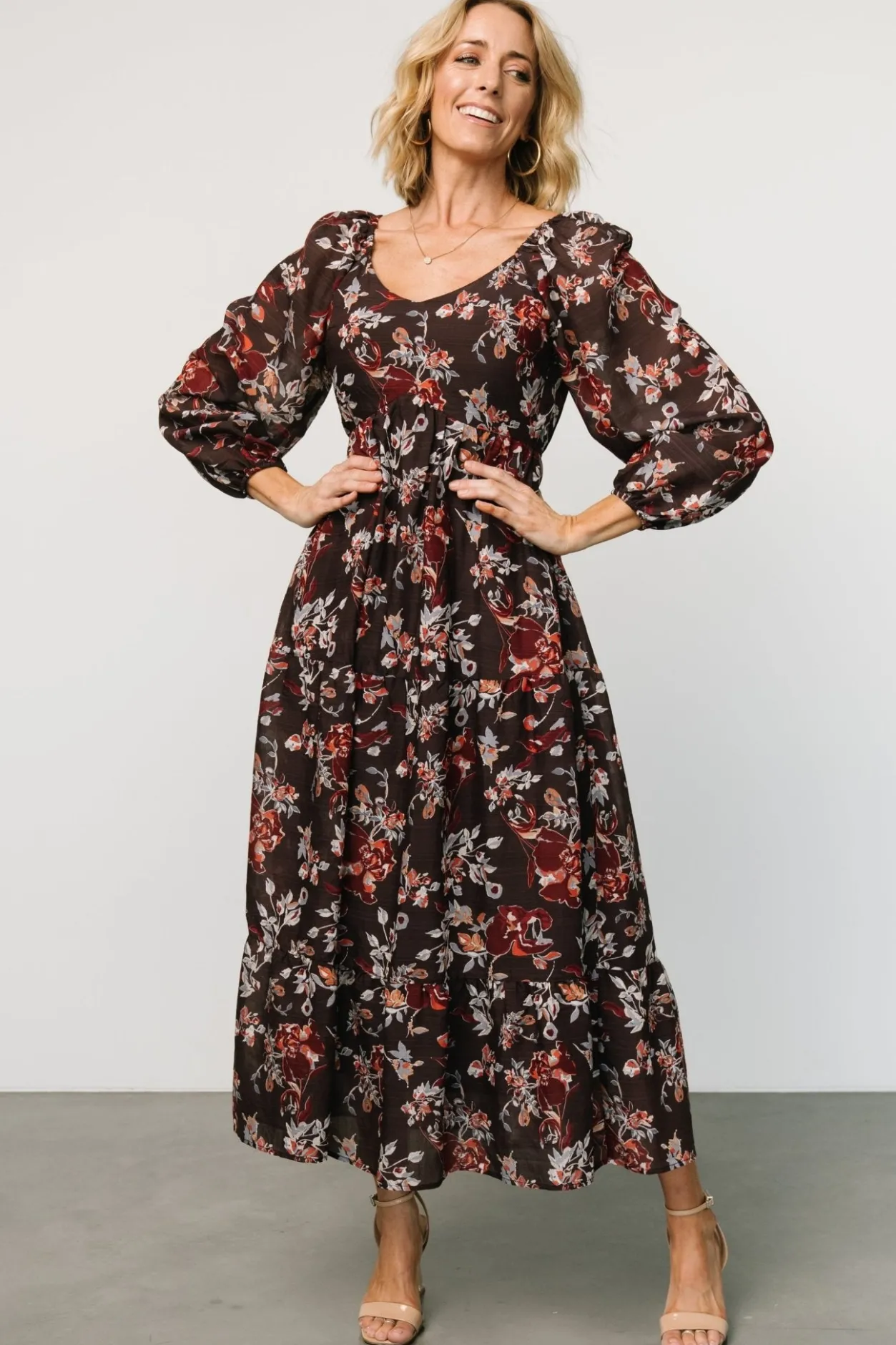 Online Baltic Born Chantae Maxi Dress | Dark Plum Print DarkPlumPrint