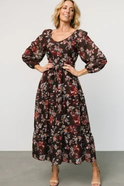 Online Baltic Born Chantae Maxi Dress | Dark Plum Print DarkPlumPrint