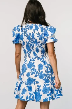 Sale Baltic Born Charee Short Dress | White + Blue White+Blue