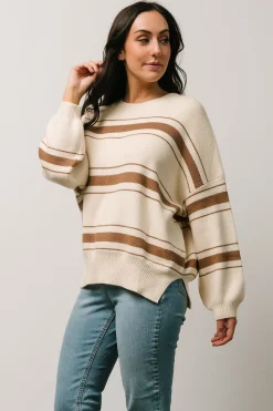 Sale Baltic Born Charlie Striped Sweater | Taupe