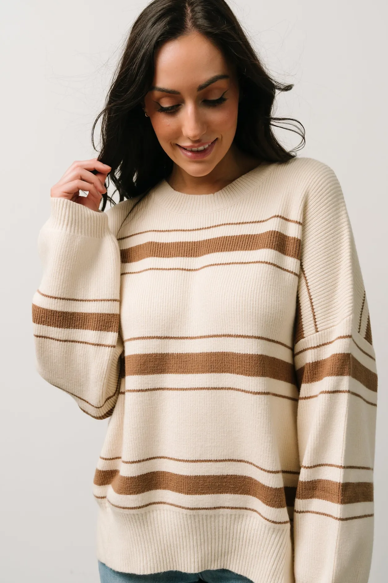 Sale Baltic Born Charlie Striped Sweater | Taupe