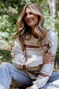 Sale Baltic Born Charlie Striped Sweater | Taupe
