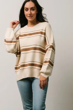 Sale Baltic Born Charlie Striped Sweater | Taupe