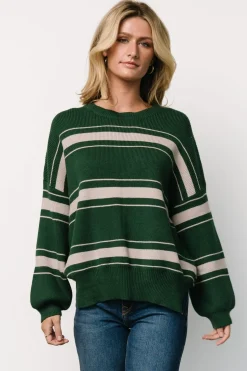 Outlet Baltic Born Charlie Striped Sweater | Dark Green DarkGreen
