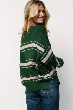 Outlet Baltic Born Charlie Striped Sweater | Dark Green DarkGreen