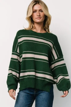Outlet Baltic Born Charlie Striped Sweater | Dark Green DarkGreen