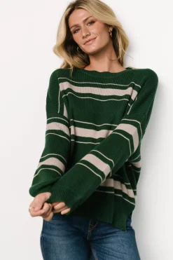 Outlet Baltic Born Charlie Striped Sweater | Dark Green DarkGreen