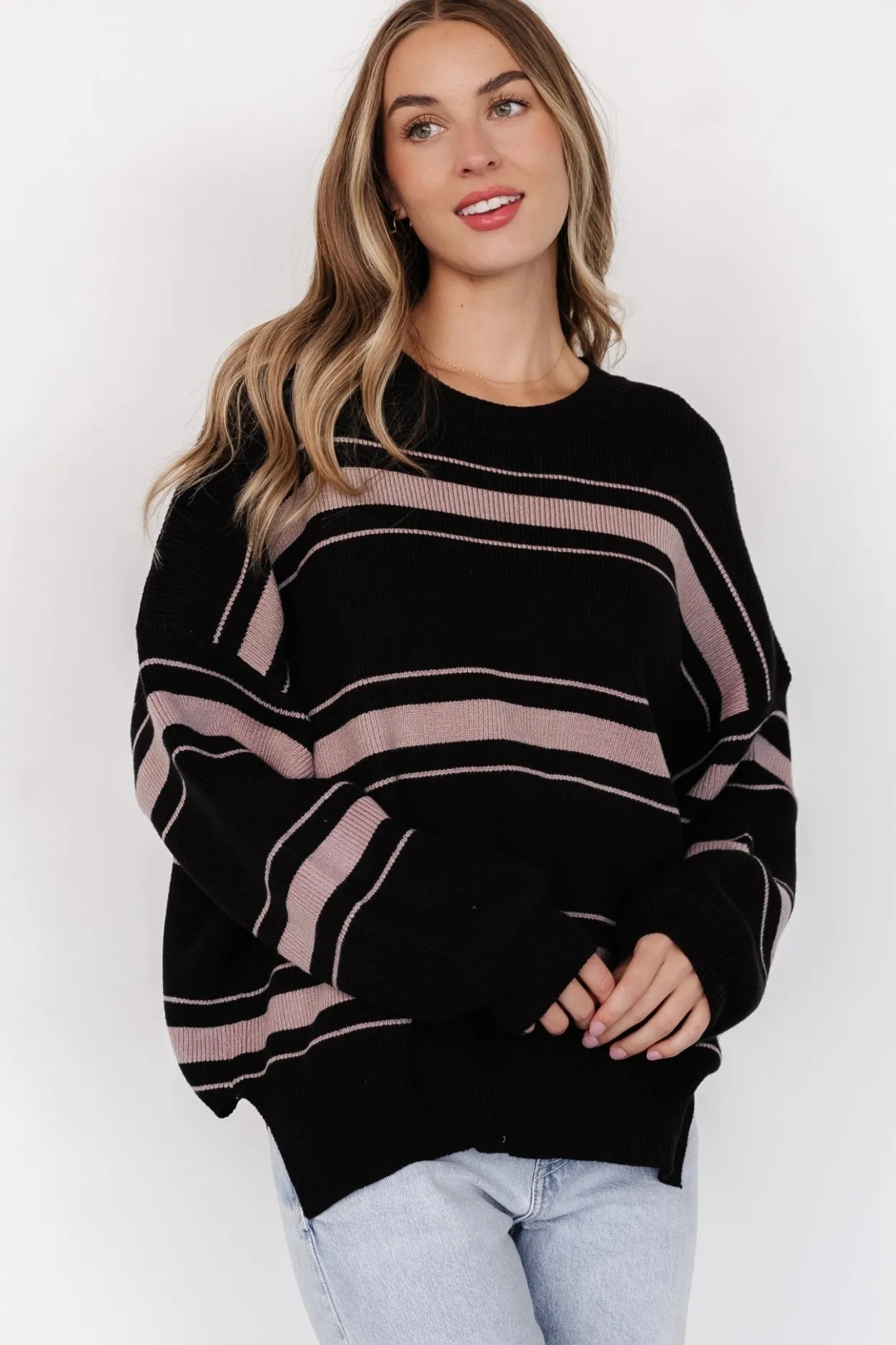Sale Baltic Born Charlie Striped Sweater | Black