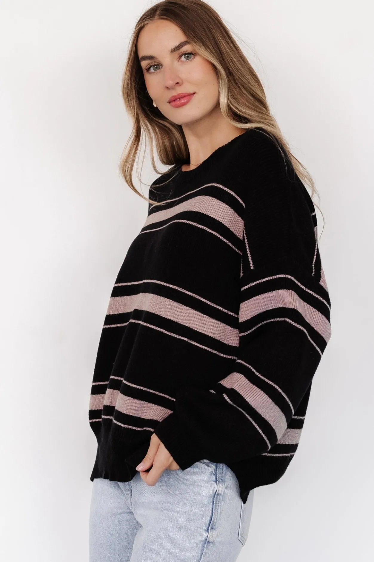 Sale Baltic Born Charlie Striped Sweater | Black