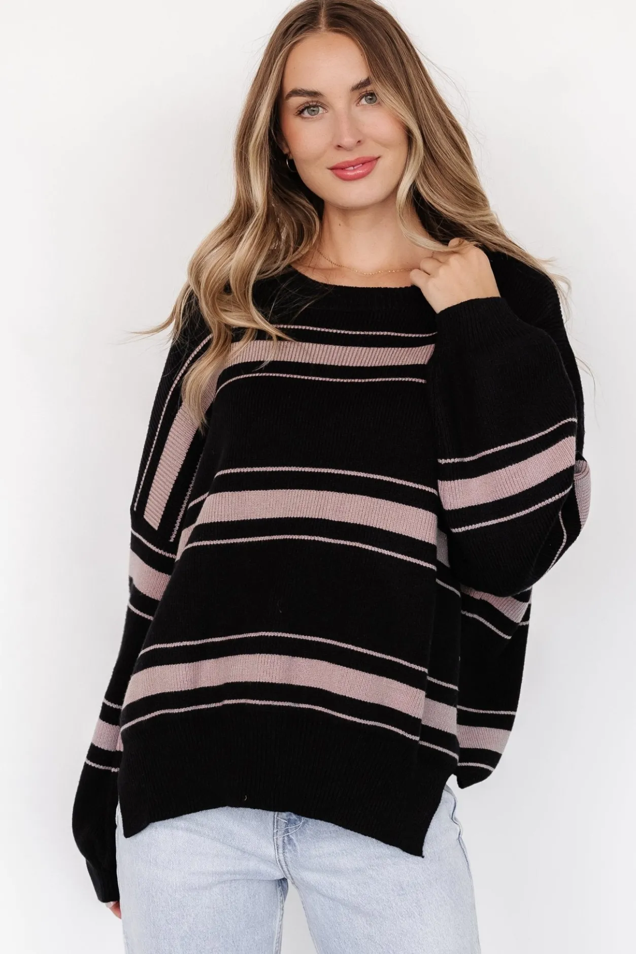 Sale Baltic Born Charlie Striped Sweater | Black
