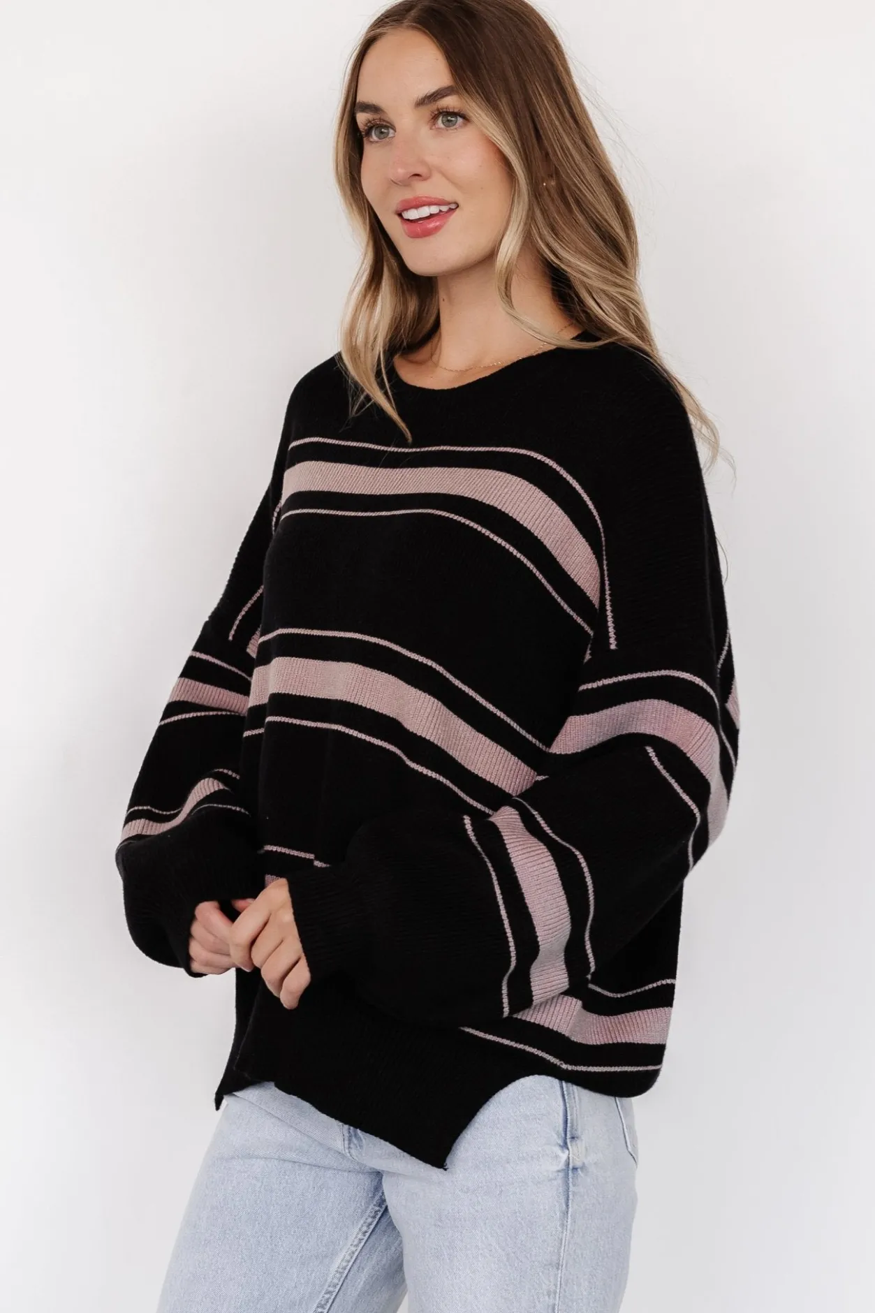 Sale Baltic Born Charlie Striped Sweater | Black