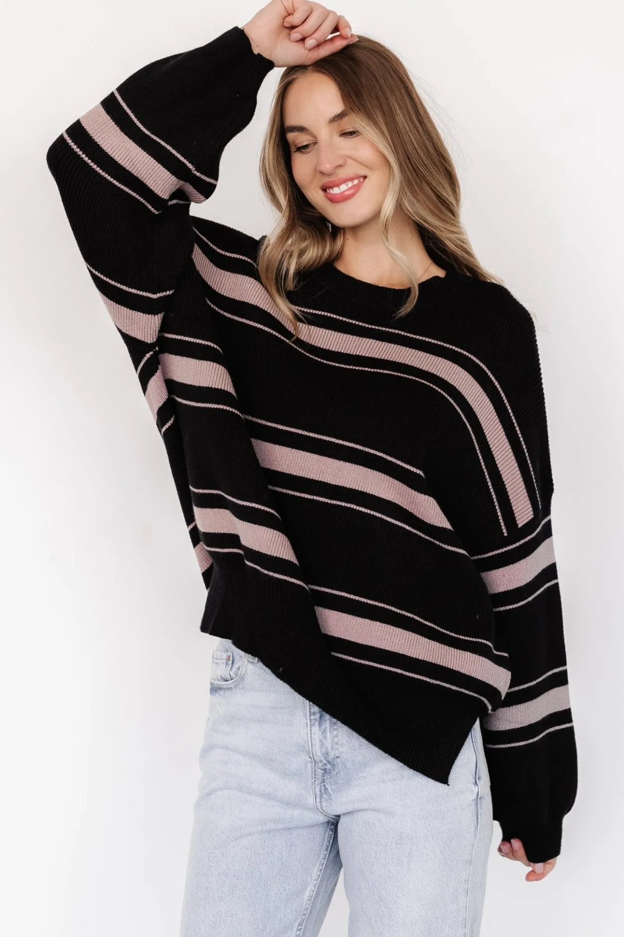 Sale Baltic Born Charlie Striped Sweater | Black