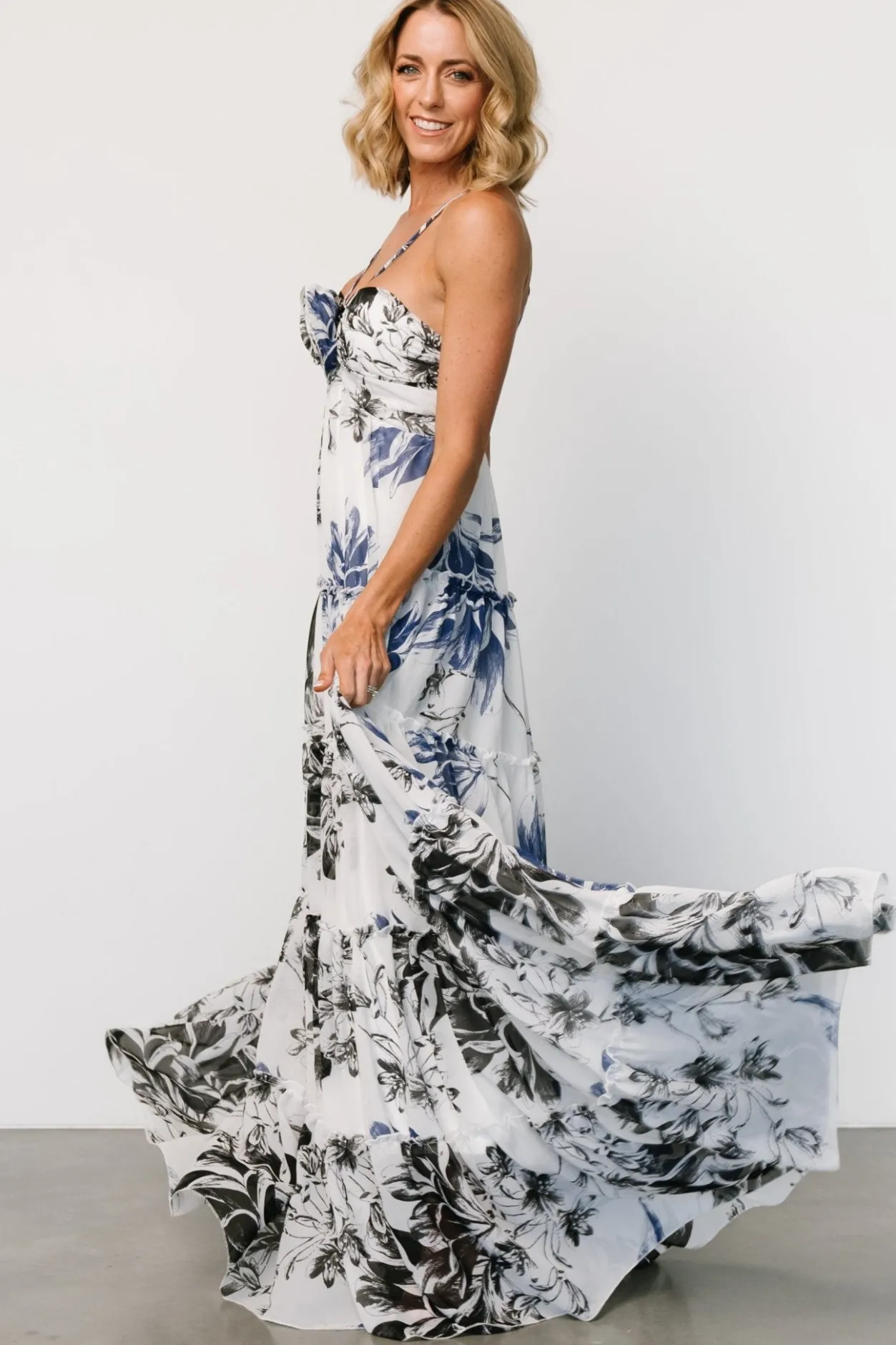 New Baltic Born Charmaine Maxi Dress | Navy + Black Floral Navy+BlackFloral