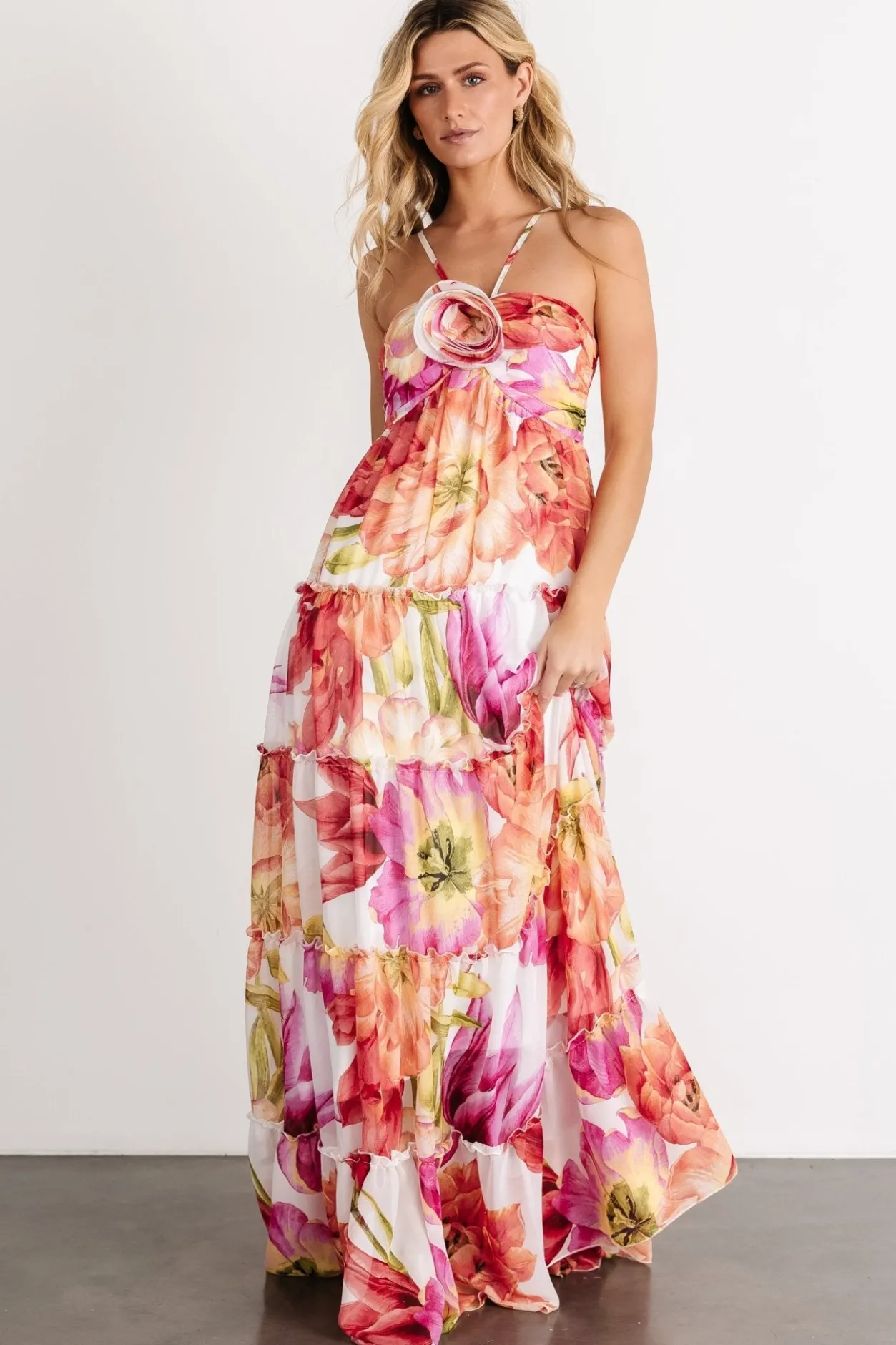 Online Baltic Born Charmaine Maxi Dress | Pink + Red Floral Pink+RedFloral