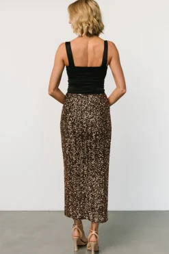 Outlet Baltic Born Charmed Sequin Midi Skirt | Bronze