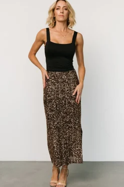 Outlet Baltic Born Charmed Sequin Midi Skirt | Bronze