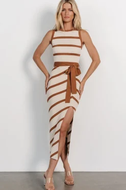 New Baltic Born Chelsea Knit Dress | Beige + Camel Beige+Camel