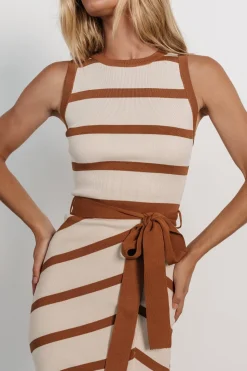 New Baltic Born Chelsea Knit Dress | Beige + Camel Beige+Camel