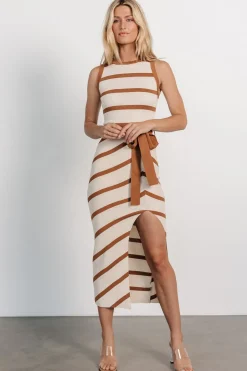 New Baltic Born Chelsea Knit Dress | Beige + Camel Beige+Camel