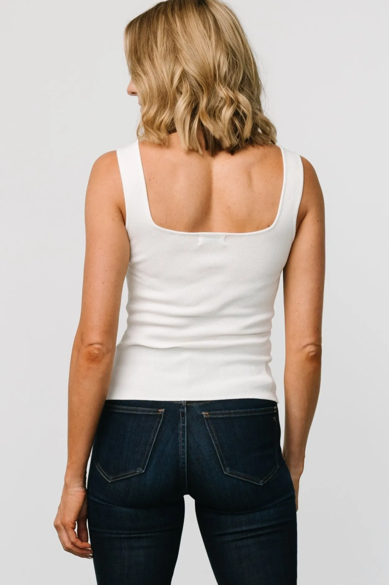 Sale Baltic Born Cher Square Neck Knit Tank | Off White OffWhite