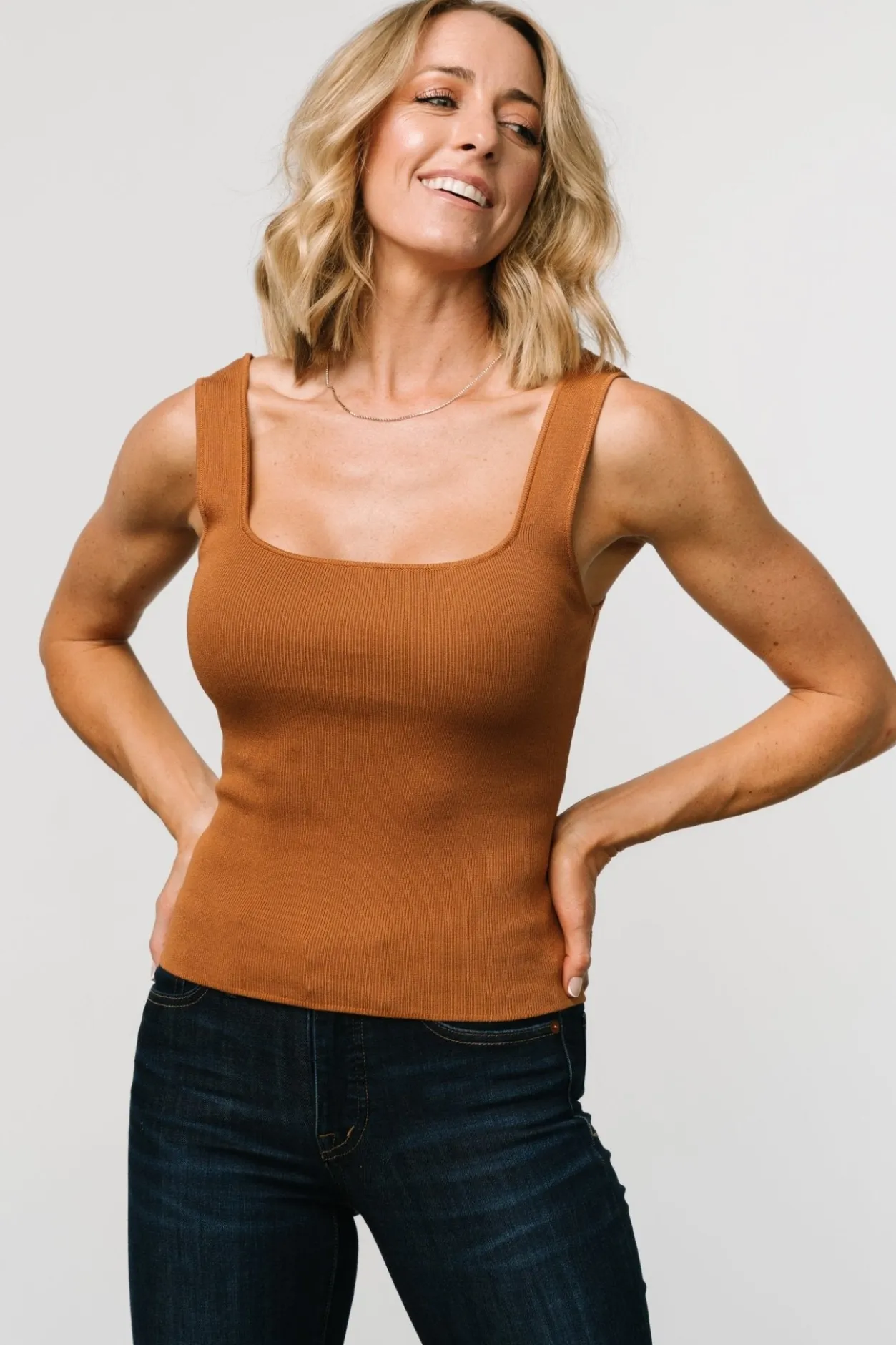 Sale Baltic Born Cher Square Neck Knit Tank | Copper