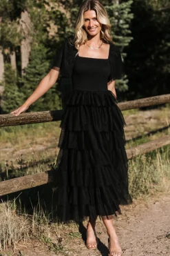 Discount Baltic Born Cherise Tulle Tiered Dress | Black